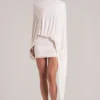 Rochie mini cu capă drapată Lida, culoare ivoriu Rochie mini cu capă drapată Lida, culoare ivoriu