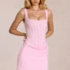 Rochie mini cu corset din dantelă Aralyn în roz floare Rochie mini cu corset din dantelă Aralyn în roz floare