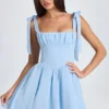 Rochie mini cu corset drapat Bellamy în albastru pudră Rochie mini cu corset drapat Bellamy în albastru pudră