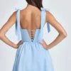 Rochie mini cu corset drapat Bellamy în albastru pudră Rochie mini cu corset drapat Bellamy în albastru pudră