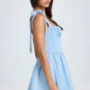Rochie mini cu corset drapat Bellamy în albastru pudră Rochie mini cu corset drapat Bellamy în albastru pudră