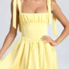 Rochie mini cu corset drapat Bellamy în culoarea Lemon Sherbet Rochie mini cu corset drapat Bellamy în culoarea Lemon Sherbet