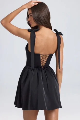 Rochie mini cu corset drapat Bellamy, negru