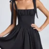 Rochie mini cu corset drapat Bellamy, negru Rochie mini cu corset drapat Bellamy, negru