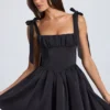 Rochie mini cu corset drapat Bellamy, negru Rochie mini cu corset drapat Bellamy, negru