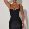 Rochie mini cu corset drapat Lovella, negru Rochie mini cu corset drapat Lovella, negru