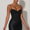 Rochie mini cu corset drapat Lovella, negru Rochie mini cu corset drapat Lovella, negru