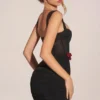 Rochie mini cu corset și fustă drapată Miller, negru Rochie mini cu corset și fustă drapată Miller, negru