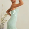 Rochie mini cu corset și ornamente Constance, în culoarea salvie Rochie mini cu corset și ornamente Constance, în culoarea salvie