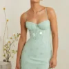 Rochie mini cu corset și ornamente Constance, în culoarea salvie Rochie mini cu corset și ornamente Constance, în culoarea salvie