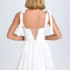 Rochie mini cu corset și volane Marianna, albă Rochie mini cu corset și volane Marianna, albă