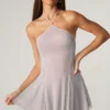 Rochie mini cu dantelă și șireturi în spate Juni, argintie Rochie mini cu dantelă și șireturi în spate Juni, argintie