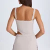 Rochie mini cu decupaje și curea Acadia, culoare gri-maro Rochie mini cu decupaje și curea Acadia, culoare gri-maro