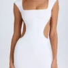 Rochie mini cu decupaje și șireturi Addison, albă Rochie mini cu decupaje și șireturi Addison, albă