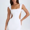 Rochie mini cu decupaje și șireturi Addison, albă Rochie mini cu decupaje și șireturi Addison, albă