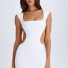 Rochie mini cu decupaje și șireturi Addison, albă Rochie mini cu decupaje și șireturi Addison, albă