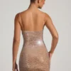 Rochie mini cu decupaje și ornamente Ayleen, culoare migdală Rochie mini cu decupaje și ornamente Ayleen, culoare migdală