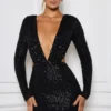 Rochie mini cu decupaje și ornamente Marva, negru Rochie mini cu decupaje și ornamente Marva, negru