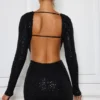 Rochie mini cu decupaje și ornamente Marva, negru Rochie mini cu decupaje și ornamente Marva, negru
