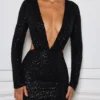 Rochie mini cu decupaje și ornamente Marva, negru Rochie mini cu decupaje și ornamente Marva, negru
