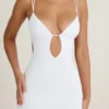 Rochie mini cu decupaje și spate decupat Eartha, albă Rochie mini cu decupaje și spate decupat Eartha, albă