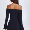 Rochie mini cu decupaje și umeri decupați Madelina, negru Rochie mini cu decupaje și umeri decupați Madelina, negru