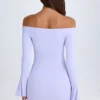 Rochie mini cu decupaje și umeri descoperiți Madelina, în nuanța Soft Lilac Rochie mini cu decupaje și umeri descoperiți Madelina, în nuanța Soft Lilac