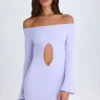 Rochie mini cu decupaje și umeri descoperiți Madelina, în nuanța Soft Lilac Rochie mini cu decupaje și umeri descoperiți Madelina, în nuanța Soft Lilac
