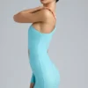 Rochie mini cu decupaje metalice și un singur umăr Zanab, în albastru gheață Rochie mini cu decupaje metalice și un singur umăr Zanab, în albastru gheață