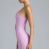 Rochie mini cu decupaje metalice și un singur umăr Zanab, în roz violet Rochie mini cu decupaje metalice și un singur umăr Zanab, în roz violet