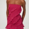 Rochie mini cu detalii volane Tatiana Bandeau în fucsia Rochie mini cu detalii volane Tatiana Bandeau în fucsia