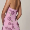 Rochie mini cu gât halter și decorațiuni Galene, în roz pal Rochie mini cu gât halter și decorațiuni Galene, în roz pal