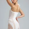 Rochie mini cu gât halter și ornamente Tori, culoare ivoriu Rochie mini cu gât halter și ornamente Tori, culoare ivoriu