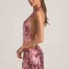 Rochie mini cu gât halter și paiete Avenza, roz Rochie mini cu gât halter și paiete Avenza, roz