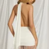 Rochie mini cu gât halter Nerelle, albă Rochie mini cu gât halter Nerelle, albă