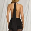 Rochie mini cu gât halter Nerelle, negru Rochie mini cu gât halter Nerelle, negru