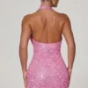 Rochie mini cu guler în formă de glugă și detalii în formă de inimă Mabella, în roz Rochie mini cu guler în formă de glugă și detalii în formă de inimă Mabella, în roz