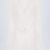 Rochie mini cu guler în V Oualie, albă Rochie mini cu guler în V Oualie, albă