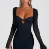 Rochie mini cu mâneci lungi și decorațiuni St Germain, negru Rochie mini cu mâneci lungi și decorațiuni St Germain, negru
