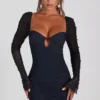 Rochie mini cu mâneci lungi și decorațiuni St Germain, negru Rochie mini cu mâneci lungi și decorațiuni St Germain, negru