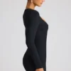 Rochie mini cu mâneci lungi și decupaj în formă de inimă Luciana, în negru Rochie mini cu mâneci lungi și decupaj în formă de inimă Luciana, în negru