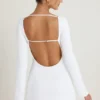 Rochie mini cu mâneci lungi și decupaje Mavisa, albă Rochie mini cu mâneci lungi și decupaje Mavisa, albă