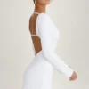 Rochie mini cu mâneci lungi și decupaje Mavisa, albă Rochie mini cu mâneci lungi și decupaje Mavisa, albă
