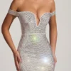 Rochie mini cu umeri decupați și decorați Leonora, albă Rochie mini cu umeri decupați și decorați Leonora, albă