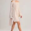 Rochie mini cu umeri decupați și detaliu eșarfă din tricot Luzia, culoare crem Rochie mini cu umeri decupați și detaliu eșarfă din tricot Luzia, culoare crem