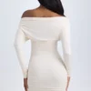 Rochie mini cu umeri decupați și drapaje din modal Elsa, culoare ivoriu Rochie mini cu umeri decupați și drapaje din modal Elsa, culoare ivoriu