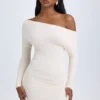 Rochie mini cu umeri decupați și drapaje din modal Elsa, culoare ivoriu Rochie mini cu umeri decupați și drapaje din modal Elsa, culoare ivoriu