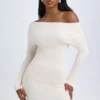 Rochie mini cu umeri decupați și drapaje din modal Elsa, culoare ivoriu Rochie mini cu umeri decupați și drapaje din modal Elsa, culoare ivoriu