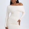 Rochie mini cu umeri decupați și drapaje din modal Elsa, culoare ivoriu Rochie mini cu umeri decupați și drapaje din modal Elsa, culoare ivoriu