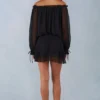 Rochie mini cu umeri decupați și mâneci balon Alessia în negru Rochie mini cu umeri decupați și mâneci balon Alessia în negru